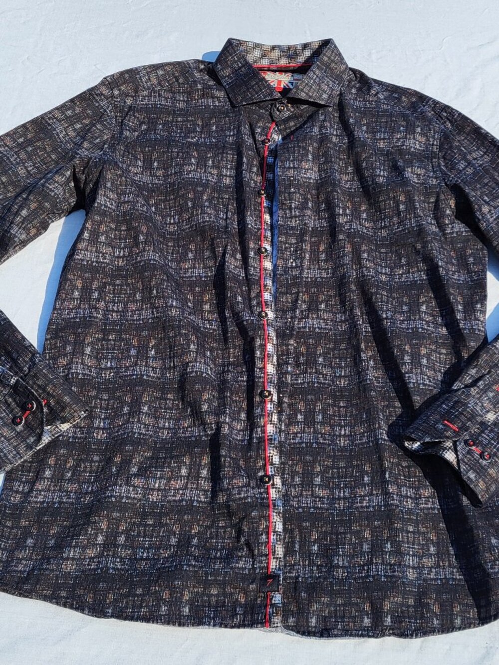 7 Downie St Shirt Men's 5 Button Down Colorful City Boy Modern Night Out